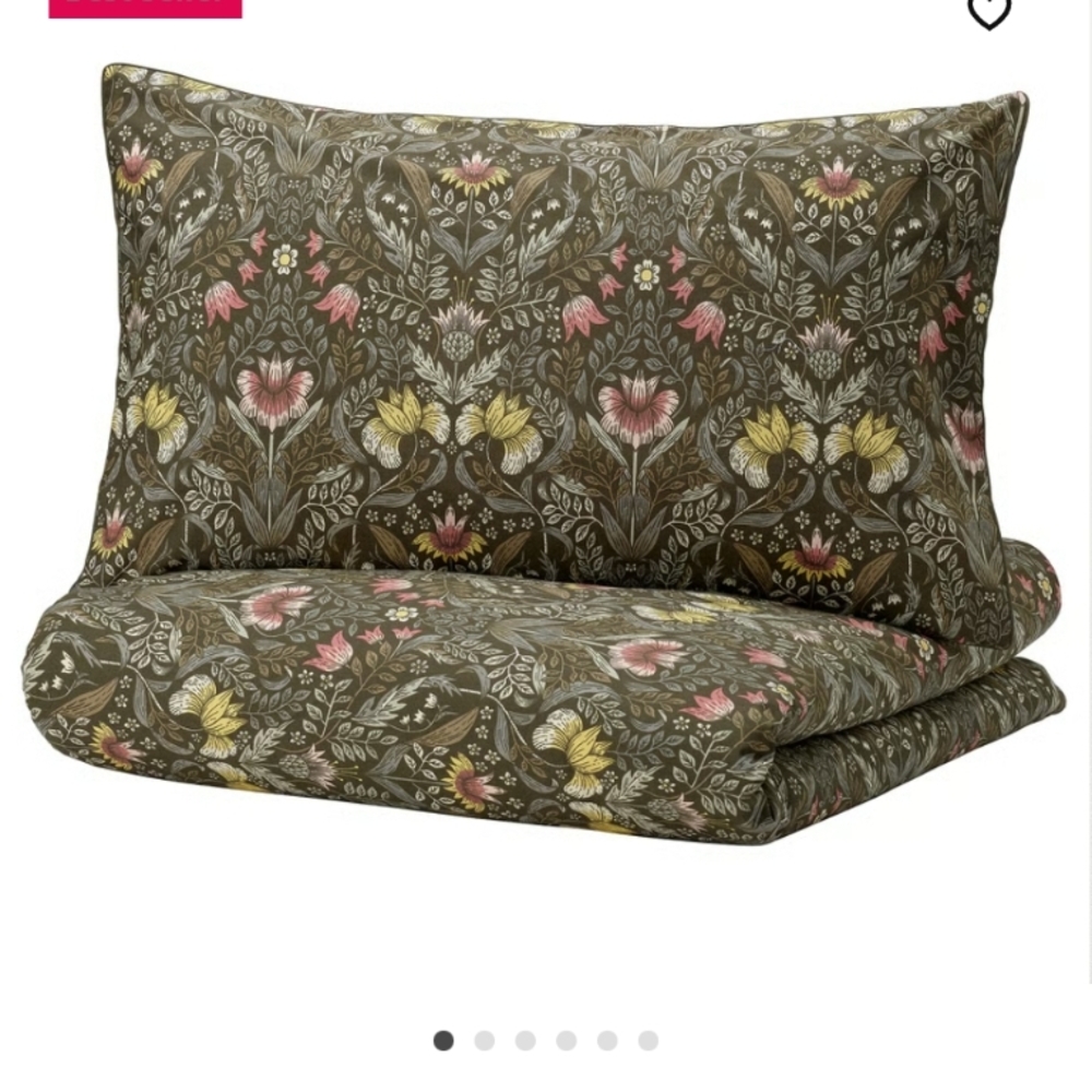 IKEA KÄRRDUNÖRT Duvet Cover - Black with Floral Design - Picture 5 of 5